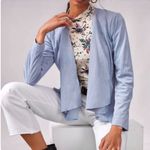 Hutch Anthropologie Draped Faux Suede Open Jacket Blazer Blue Gray Size S Photo 9