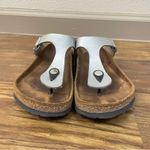 Birkenstock  Women's‎ Gizeh Birko-Flor Sandals Silver Tone Size 37 Photo 4