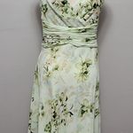 Coldwater Creek tonal green floral chiffon aline midi skirt size 6p Photo 5