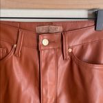Judy Blue Vegan Leather Pants Cognac Wide Leg Cropped Tummy Control Photo 2