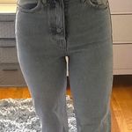 ZARA High Rise Straight Frayed Jeans Photo 0