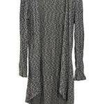 Black & White Knit Button Front Duster Cardigan Long Length Photo 0
