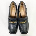 Sam Edelman  New York Quincy Black Leather Horse Bit Square Heeled Loafers Photo 1