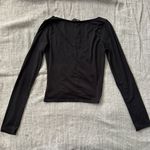 Lulus  Black Long Sleeved Ruched Top Photo 2