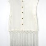 Miss Me White Lace Crochet Tassel Fringe Sleeveless Top Size Large Photo 4