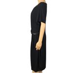 Ellen Tracy  black stretch jersey dress w/waist-belt & gold buckle. Size 20W. EUC Photo 5