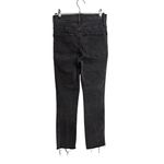 Madewell Jeans Womens 23 Black Stovepipe Straight Leg High Rise Raw Hem Denim Photo 1