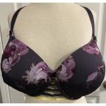 Cacique  Bra 42DDD Boost Balconette Purple Lace Floral Underwire Front Detail Photo 0