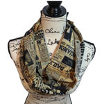 Harry Potter Vintage Newspaper Print Infinity Scarf Tan Photo 0
