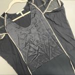 BCBG MaxAzria Runway Black Dress Blocked Shift 100% Silk Midi Size Medium Photo 1