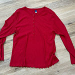 Old Navy NWOT 1/2 button women’s red  XL blouse Photo 0