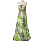 Camille La Vie  Silk Watercolor Strapless Maxi Dress Photo 4