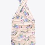 ZARA #51 NWOT Floral Printed Dress in Pale Pink Photo 4