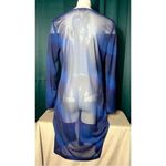 My Michelle  Navy Blue Long Sleeve Sheer Mesh Cover Up Cardigan Size Large Photo 6