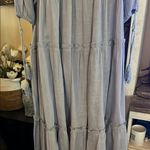 Listicle  Women's Steel Blue Dress size m tiered, flowy Photo 7