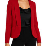 Akira Red Blazer Jacket Open Front Collarless Jacket Medium Photo 0