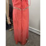 May‎ Queen Couture 10 Pink Strappy Rhinestone Accent Maxi Chiffon Formal Dress Photo 3
