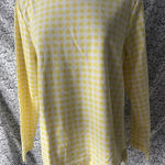 Croft & Barrow  2X Yellow Gingham Long Sleeve Top NWT Photo 0