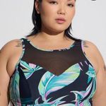 Torrid Black Floral Wireless Mesh High Neck One Piece Swimsuit Sz.3 NWT Photo 2