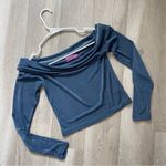 Edikted Foldover Top off the shoulder womens Blue (small) sparkly y2k going out Photo 0