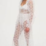 For Love & Lemons  Kalea Tulle Midi Dress in White Size Small NWT Photo 1