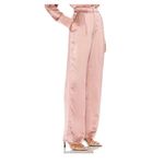 Vince  Liquid Shine Straight Leg Trousers Size 10 Pink Satin Wide Leg Career Wear Photo 2