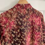 Vtg Erin London Women's Red & Brown Floral Tapestry Jacket Size Medium Petite Photo 7