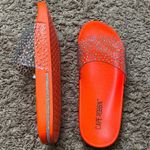 Cape Robbin Neon Orange Embellished Slides Photo 4