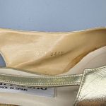 Evan Picone  Vintage Gold Metallic Leather Slingback Heels Pointed Toe Shoes 6.5M Photo 6