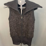 Calvin Klein  Vest XS Gray‎ Knit Sweater Collar Zip Up Sleeveless Photo 0