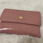 Mini Pink Croc Embossed Faux Leather Foldover Flap Snap Button Coin Purse EUC Photo 0