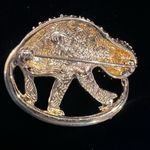 Elegant Vintage Gold & Amber Glass Stones of Tamarin Squirrel Monkey Brooch Photo 2