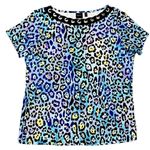 Rafaella  Multicolored Animal Print Short Sleeve Top 1X Photo 2