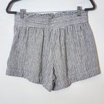 A New Day  Striped Navy and White Linen Shorts Size Medium Linen Blend Shorts Photo 4