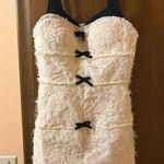 Miss Rosier NWT  white black bow mini dress Photo 0