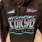 Cool tuned in Tokyo black graphic motorsport hoodie sweatshirt moto too fast Purple Size M Photo 6