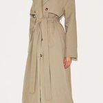 Pretty Little Thing Pretty Little Things Khaki Belted Double Breasted Trench Coat US 6 Photo 2