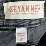 Shyanne Denim Shorts Womens 31 Black Raw Hem High Rise Western Country Indie Photo 3