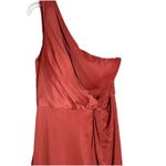 Azazie A-Line One Shoulder Chiffon Dress Side Slit Terracotta A8 bridesmaid Photo 3