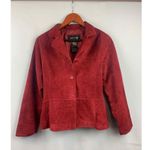 Brandon Thomas Womens Red Leather Blazer Jacket Size M Size M Photo 0