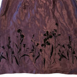 Younique Clothing Deep Purple Satin Dress with Black Flowers Photo 1