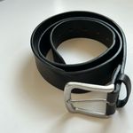 Target Black faux leather belt w/ silver buckle Photo 0