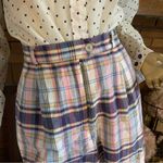 Talbots VINTAGE 1990'S PINK & BLUE PLAID COTTON HIGH WAIST SHORTS (12) Photo 8