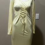 Song of style yellow long sleeve dress midi nwt Size XXS Photo 4