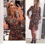 ZARA  floral stripe wrap dress size XS Photo 2