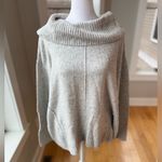 Christopher & Banks  Heather Gray Off the Shoulder Cowlneck Sweater Size Large Photo 9
