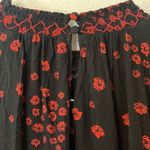 Free People  womens XS red black flowers in her hair blouse long sleeve floral Photo 8