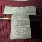 Vtg I.V.Y Burgundy Suede & Ribbed Knit Zip Vest Floral Embroidered Size M Red Size M Photo 6