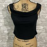 ZARA  Off The Shoulder Black Ribbed Crop Top Photo 0