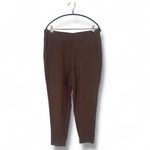 Denim & Co . Active Regular Textured Cotton Straight Leg Crop Pants Chocolate M Photo 3